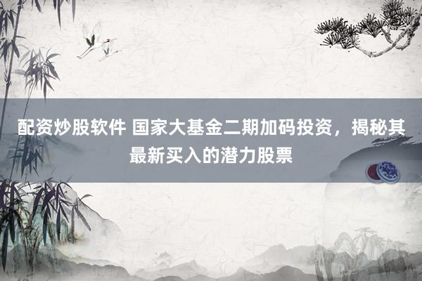 配资炒股软件 国家大基金二期加码投资，揭秘其最新买入的潜力股票