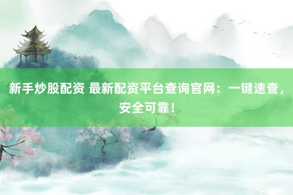新手炒股配资 最新配资平台查询官网：一键速查，安全可靠！