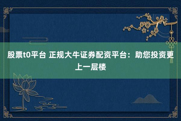 股票t0平台 正规大牛证券配资平台：助您投资更上一层楼