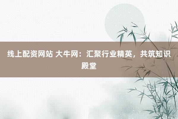 线上配资网站 大牛网：汇聚行业精英，共筑知识殿堂