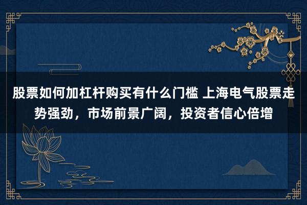股票如何加杠杆购买有什么门槛 上海电气股票走势强劲，市场前景广阔，投资者信心倍增