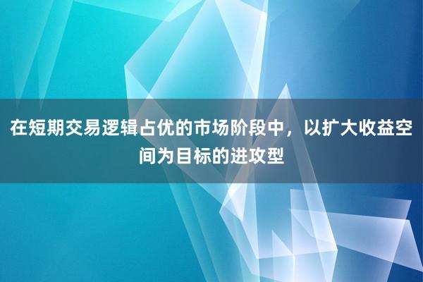 在短期交易逻辑占优的市场阶段中，以扩大收益空间为目标的进攻型