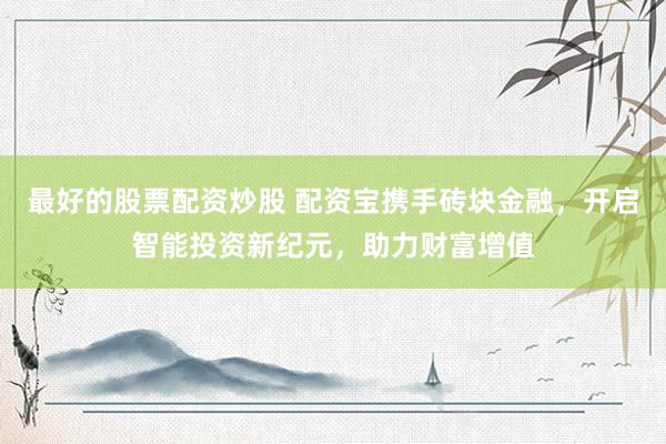 最好的股票配资炒股 配资宝携手砖块金融，开启智能投资新纪元，助力财富增值