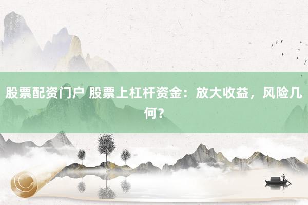 股票配资门户 股票上杠杆资金：放大收益，风险几何？