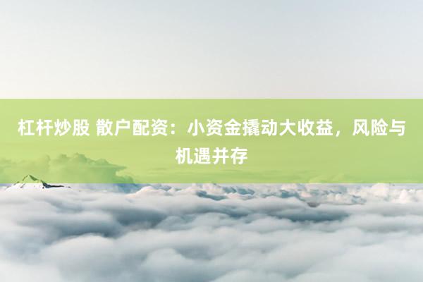 杠杆炒股 散户配资：小资金撬动大收益，风险与机遇并存
